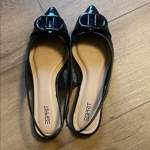 Esprit Glossy Black Slingback Loafers